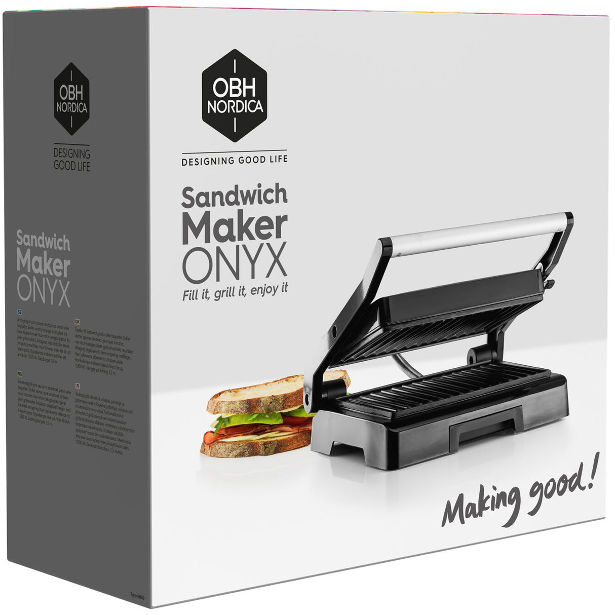 OBH Nordica Smörgåsgrill Onyx Panini 1000 W 6889