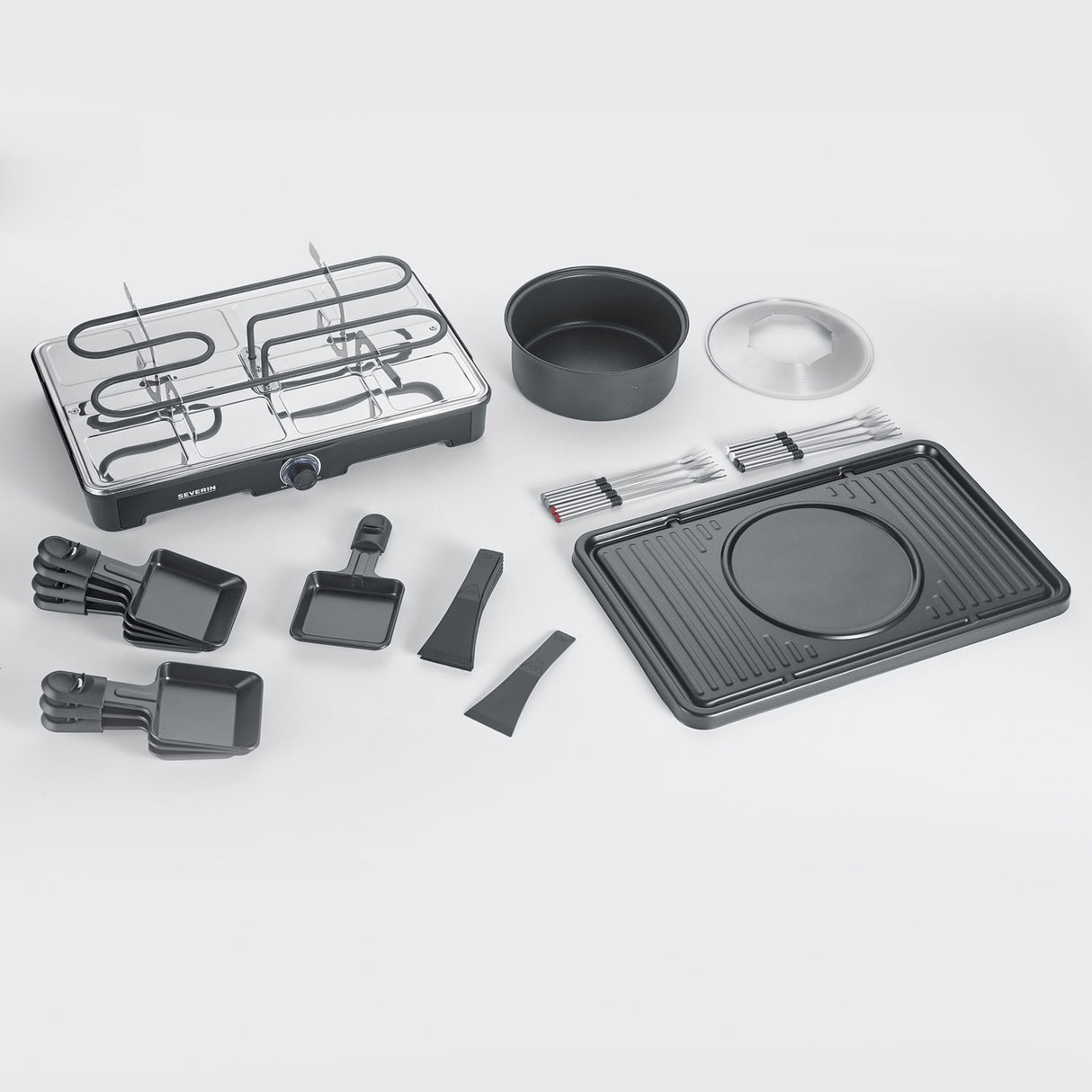 Severin Fondue/Raclette Kombinerad 8pannor 2in1 RG 2347