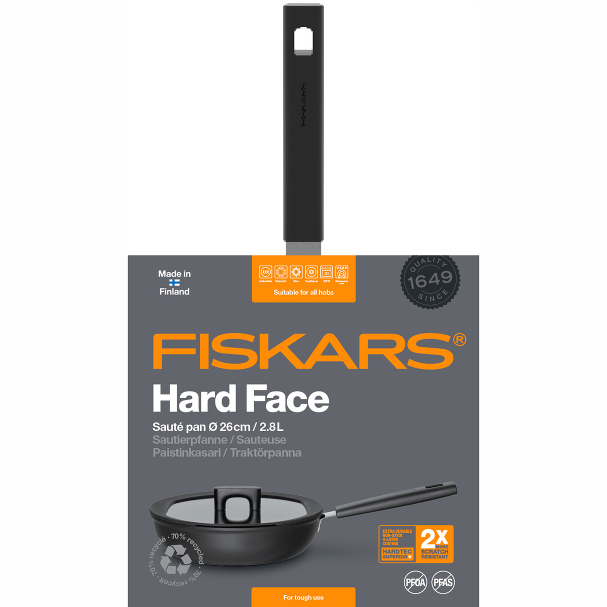 Fiskars Traktörpanna 26 cm/2,8 L Hard Face
