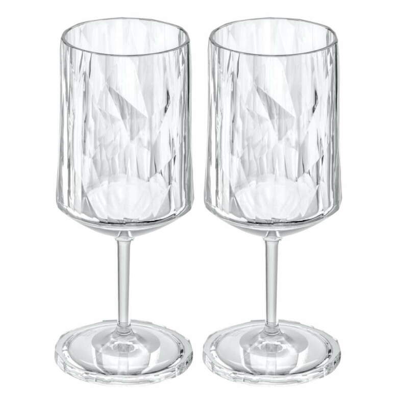 Koziol Club No. 4 Vinglas Plast 300 ml Crystal Clear 2-pack