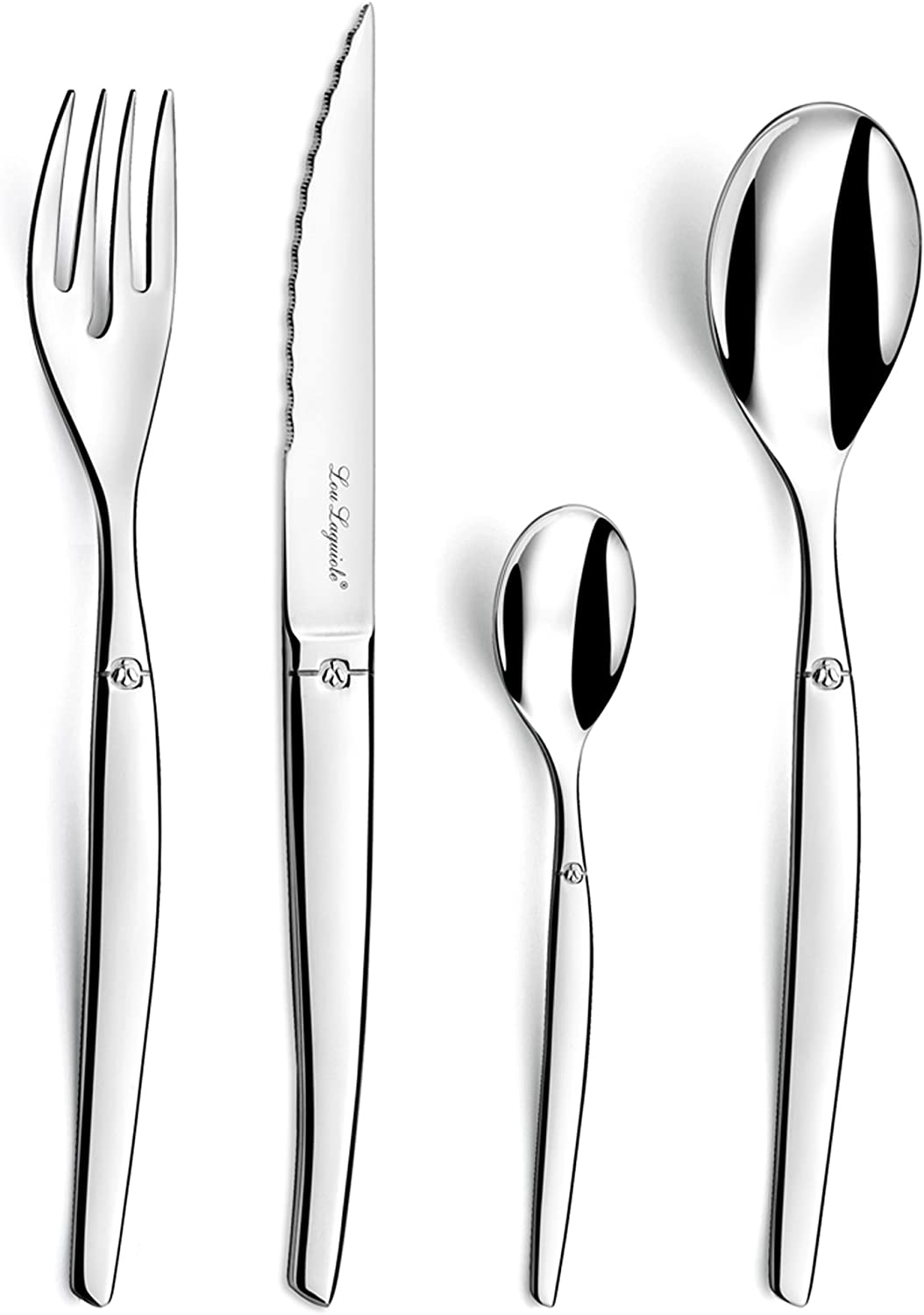 Lou Laguiole Jet Bestickset 24 dels Mirror