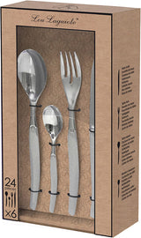 Lou Laguiole Jet Bestickset 24 dels Satin