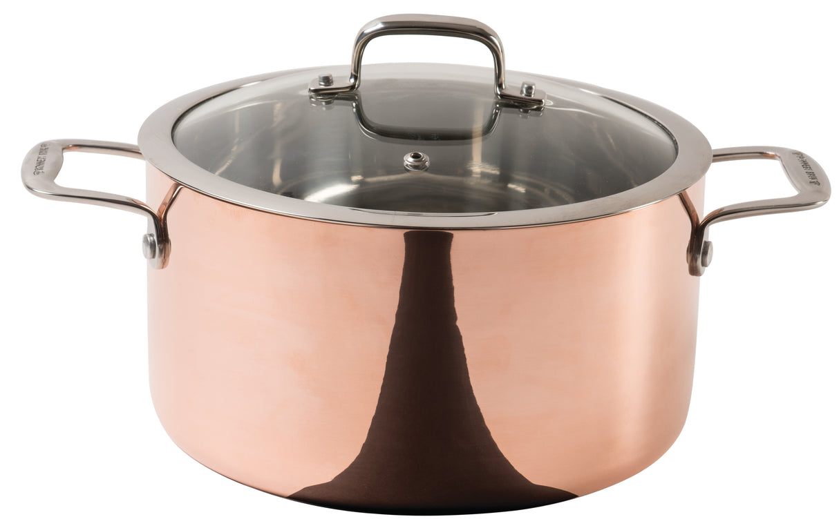 Ronneby Bruk Gryta 5 liter Koppar Glaslock 24 cm