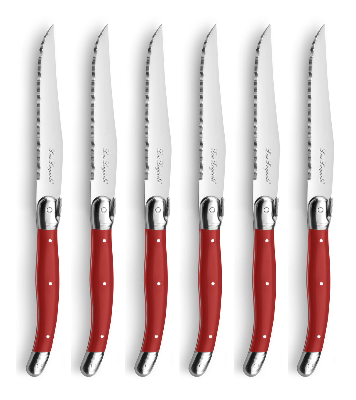 Lou Laguiole Tradition Grillknivar 6-p Röd