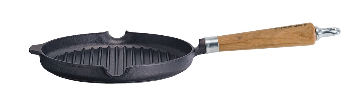 Ronneby Bruk Grillpanna rund, hällpipar, Exclusive Line Ek Natur 24 cm