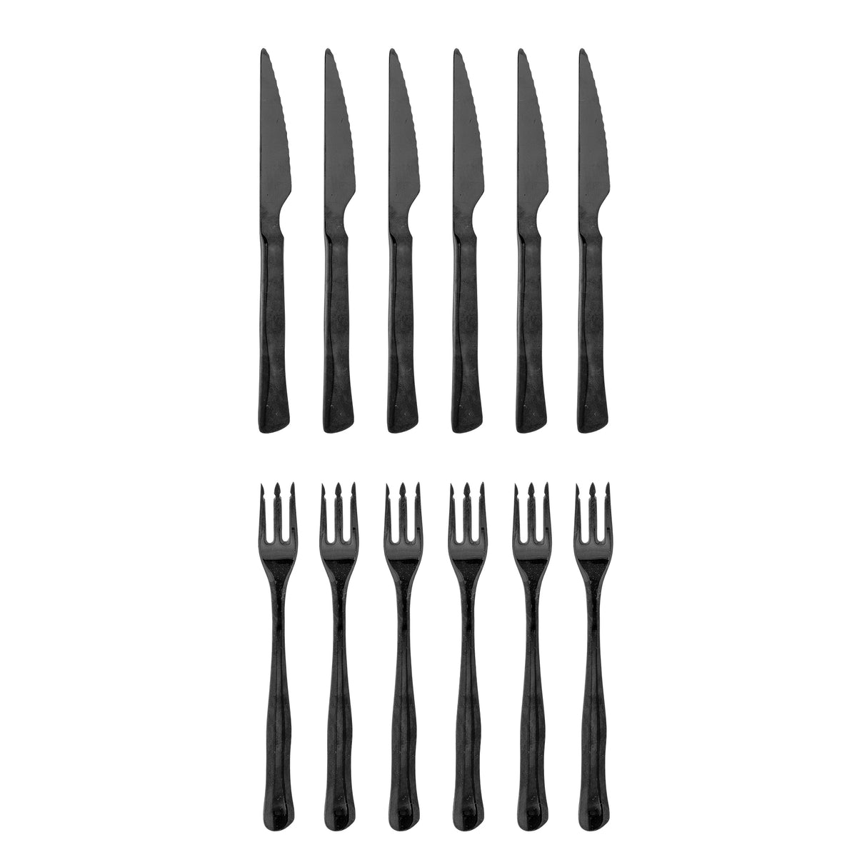 Bloomingville Ollin Steak Bestick, Multipack, Svart, Rostfritt Stål 12 delar