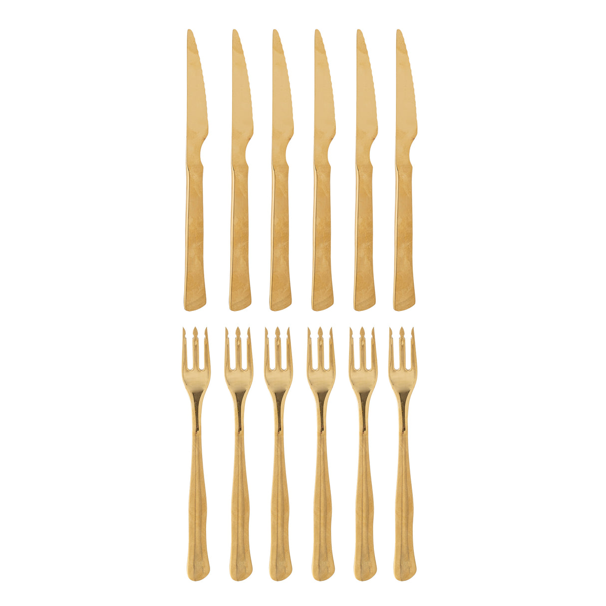 Bloomingville Ollin Steak Bestick, Multipack, Guld, Rostfritt Stål 12 delar