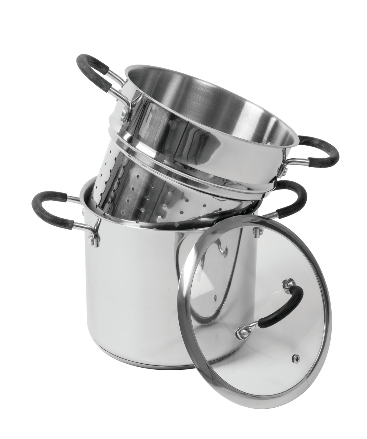 Ronneby Bruk Gryta 6 liter, induktionsbotten, pastainsats,silikonklädda handtag 20 cm