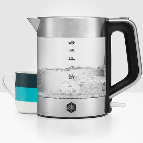 OBH Nordica Vattenkokare Venice glass kettle 1,5 l. cordless 6418