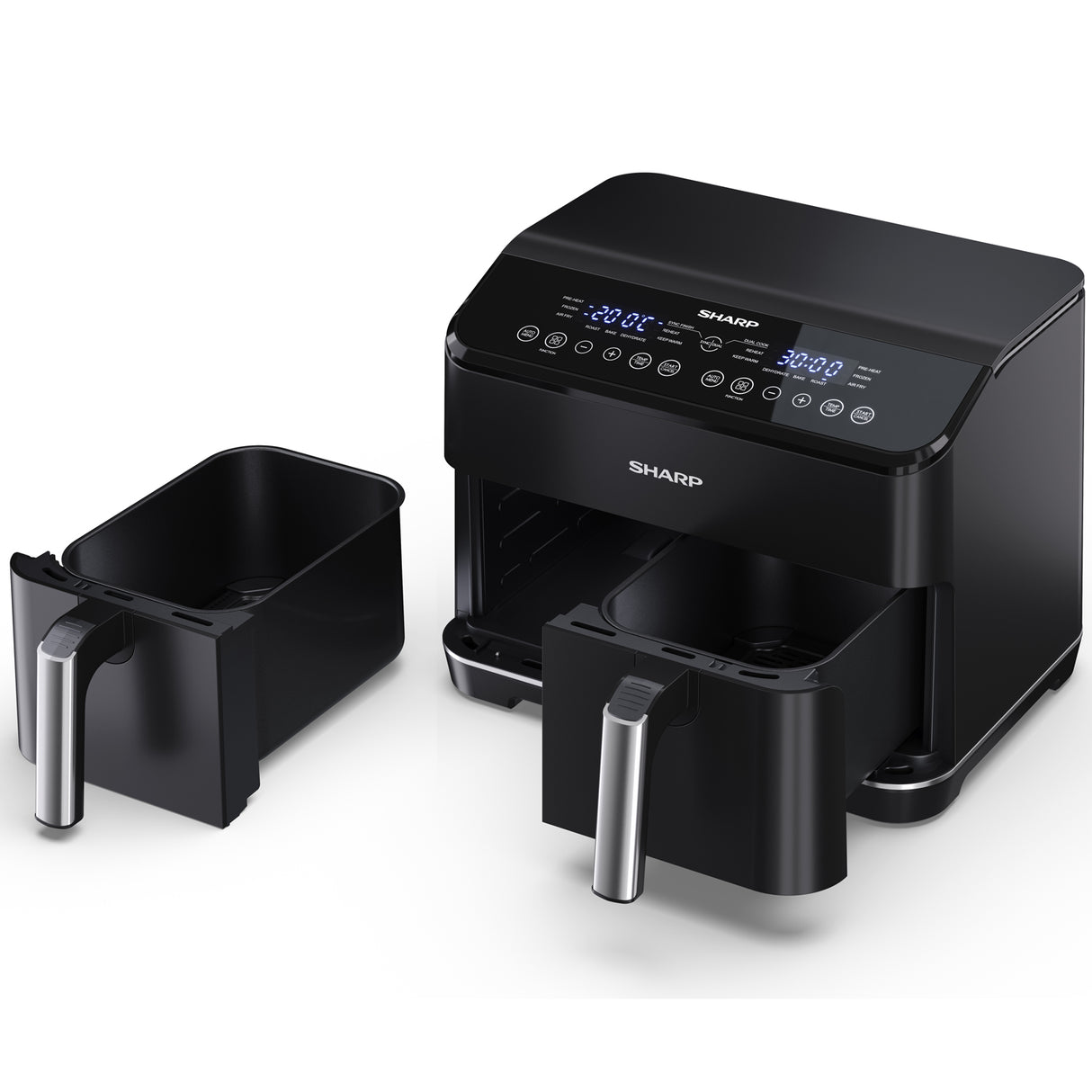 Sharp Airfryer Dubbel 2X4L 2X1800W - AF-GD82AE-B