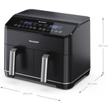 Sharp Airfryer Dubbel 2X4L 2X1800W - AF-GD82AE-B