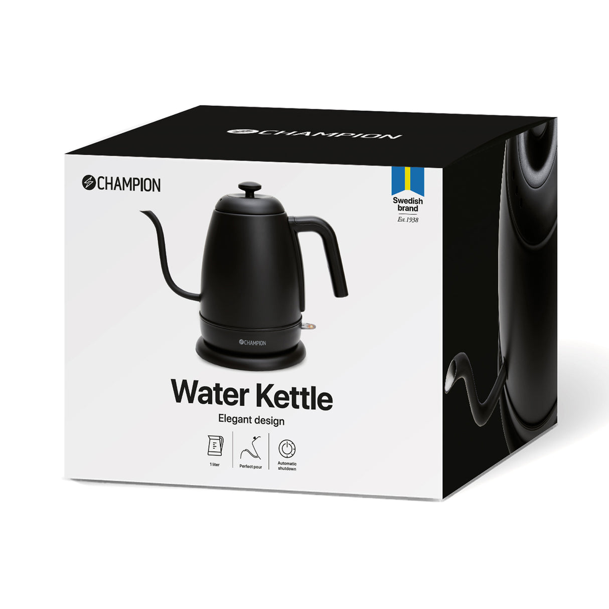 Champion Vattenkokare Pour Over Elegant 1L VK700 Mattsvart
