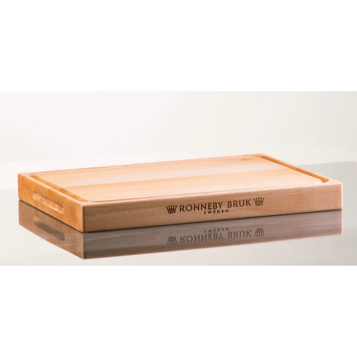 Ronneby Bruk Stor kockbräda med köttsaftränna 52x38 cm